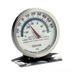 테일러 프리시전 5981N 전문가용 온도계 냉장고/냉동기 -30°~70°F(-34°~20°C) 온도 범위 2인치 다이얼