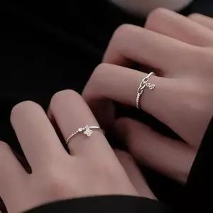 심플링 특이한 데일리링 꽃달린언발링반지