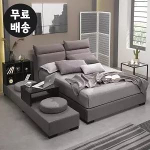 장 패브릭 침대프레임 (퀸사이즈+사이드보드 베드체어)