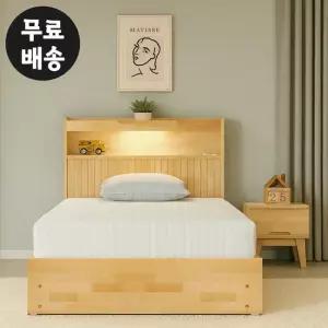 로하 자작나무 원목 침대 프레임 수납 1인용 슈퍼싱글