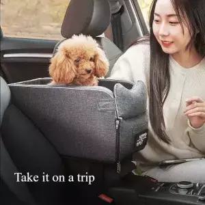 야외 여행용 애완동물용 애견 카시트는 안전하고 편안합니다. 자동차 앞좌석은 중소형견입니다.