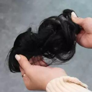 헤어번 업스타일 가발 올림머리 번헤어 연출용 블랙 머리끈 형태 똥머리가발 만두머리