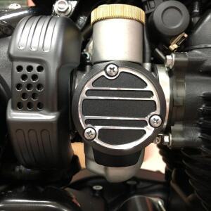 Triumph Bonneville Bobber 블랙 리브드 스로틀 바디 커버 키트 T120 Speedmaster Thruxton R -
