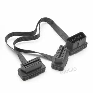 30CM obdii 확장 듀얼 커넥터 y 분배기 obd2 6pin 남성여성 연결 플랫 국수와 같은 얇은 elm327 사용
