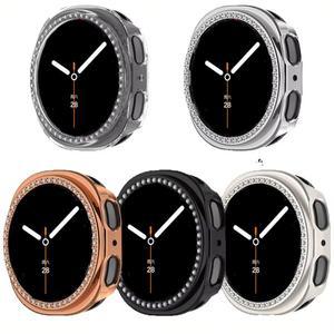 호환 갤럭시 호환 워치 8 40mm용 다이아몬드 케이스 속이 빈 보호 쉘 스마트워치 액세서리 44mm 범퍼 커버
