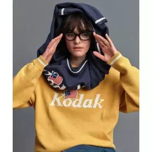 코닥 KODAK 골드모먼트 로고 포인트 니트 YELLOW K6123LKT12YLW 1040325