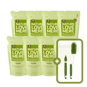 네이쳐러브메레 젖병세정제 거품형 리필 500ml 4팩 + 4팩 [GIFT] 실리콘 젖병집게 1개(네이쳐그린)