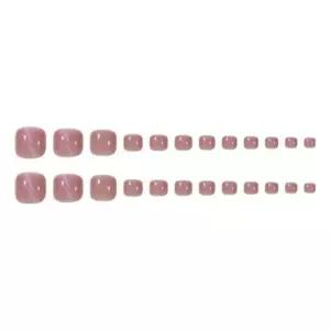 고급 붙이는 네일아트 24pcs 여름 발톱 세트셀프 패치 붙이는스티커 발젤 재료 젤패디 디자인 DIY 젤큐어