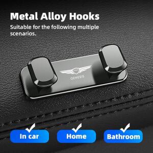 Metal Alloy Car Hook Indoor Wall Hanger Sticker Auto Storage Accessories For Genesis G70 G80 G90 Neo