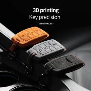호환 2020 제네시스 G70 G80 EQ900 G90 스웨이드 리모컨 자동차 키 케이스 커버 쉘 (4버튼) 액세서리