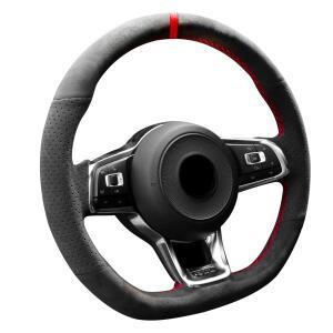 Alfanxi 핸드 스티치 알칸타라 핸들 커버 폭스바겐 골프 GTI R MK7 폴로 시로코와 호환