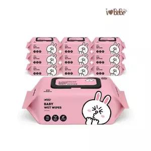 [아이러브베베]라인프렌즈 코니 레이온100% 75g 77매 10팩 캡형 아기물티슈