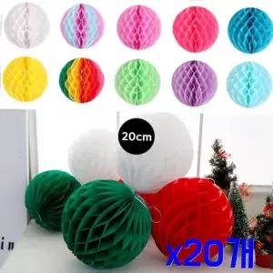 파티소품대여 종이 꽃볼 허니컴볼 파티 홈파티 생일 웨딩 장식용품 20cm x20개