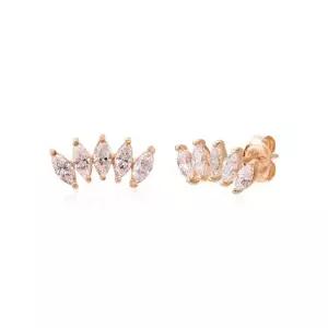 [비앤비골드] 14K 마퀴즈 왕관 큐빅 침 귀걸이 한쌍 NPE29292