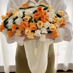 꽃다발 담요 코바늘 의 날 생일 결혼식을 위한 수제 장미