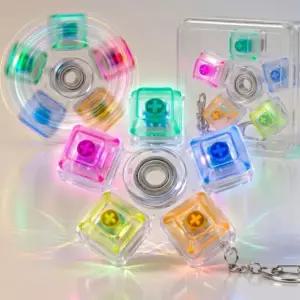 [하프클럽/]딸깍이 테트리스 열쇠고리 키캡 LED 스피너 키링