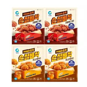 청정원 순살바삭 허니간장치킨 300g + 리얼레드치킨 300g 각2개 (총 4개)
