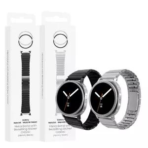 갤럭시워치8 클래식 메탈 스트랩 with 베젤링 스티커 46mm