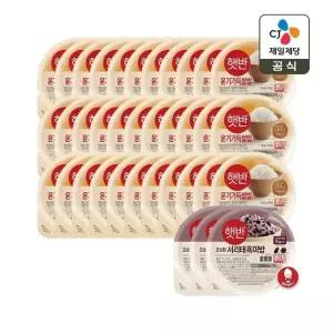 햇반 윤기가득 쌀밥 210g x33개+서리태흑미밥 210g x3개