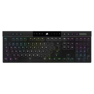 Corsair K100 AIR 무선 RGB 기계식 게이밍 키보드 - 초박형, 1ms 미만 슬립스트림, 저지연 블루투스, 체리 MX 초저프로파일 키 스위치 NA 레이아웃, QWERTY 블랙