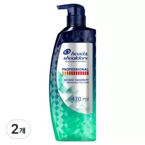 헤드앤숄더 프로페셔널 두피헤어청결 가려운 두피케어 샴푸 유칼립투스향 470ml 2개