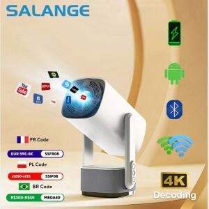 Salange 4K 프로젝터 K2 스마트 Android11 내장 배터리 블루투스 스피커 WIFI 자동 초점 키스톤 수정 프리 스타일 삼성 iPhone 안드로이드 전화 야외 영화 프로젝터