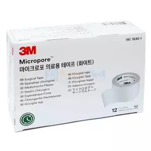 [3M] 마이크로포 백색 종이반창고 1530-1 (12롤) - 2.54cm(1인치)