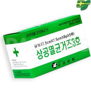 상공 멸균거즈 3인치 (7.5cm) 드레싱 가아제 국산 1통