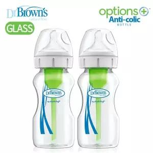 [닥터브라운] 와이드넥 옵션스플러스 유리젖병 270ml(2P)