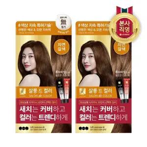 엘라스틴 살롱 드 컬러 새치 염색 크림 100g 자연갈색 2개