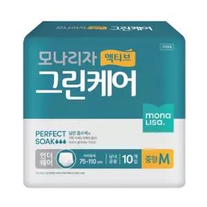 모나리자 액티브 그린케어 언더웨어 중형 10매X8팩 총80매 팬티형 성인용기저귀