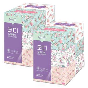 코디 뉴플라워 미용티슈 250매6입 x 2팩