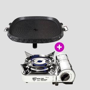 맥선 MS-8000 (미니) 휴대용 가스렌지 부르스타 버너 1개 + 맥선 사각불판 1개