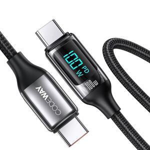 [코드웨이] 디스플레이 100W C to C타입 초고속충전 케이블 1.2m외