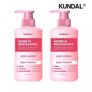 쿤달 허니 앤 마카다미아 퓨어 바디로션 베이비파우더 500ml x2개