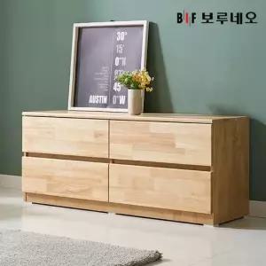 보루네오 앳홈 테드 러버 원목 1200 2단 서랍장 깊이400