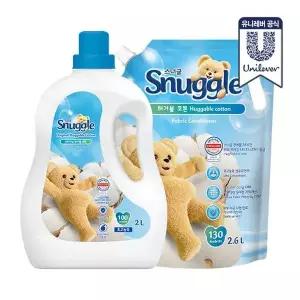 스너글 초고농축 섬유유연제 허거블 코튼 2L + 리필 2.6L
