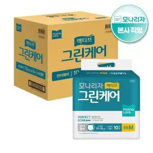 [모나리자] 액티브 그린케어 성인 기저귀 언더웨어 중형 10매*8팩 (총80매) 1box 요실금 기저귀