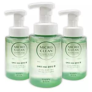 해피바스 마이크로미셀라 모이스처 솝베리 버블폼 클렌징폼 300ml 3개