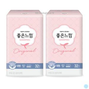 좋은느낌 생리대 오리지널 울트라슬림 대형 32매 2팩