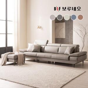 [신세계라이브쇼핑]BIF보루네오 디에르 골드라벨 천연통가죽 4인 소파+스툴