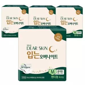 깨끗한나라 디어스킨 에어엠보 입는오버나이트 뉴 중대형 4개입x4팩