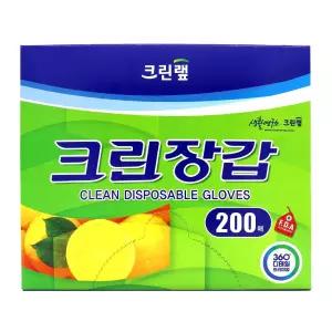 [크린랩] 크린장갑 200매 비닐 위생장갑