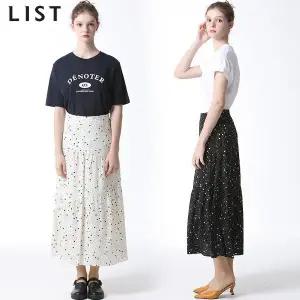 [리스트][리스트(LIST)] 도트 셔링 스커트 (택가격 168000원)