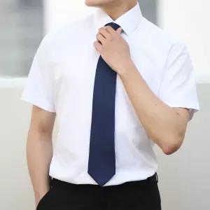 스탠다드 면 반슬림핏 남성 정장 반팔 와이셔츠