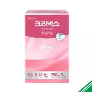 [하프클럽/베스트쇼핑]크리넥스 실크소프트 각티슈 250매 3입 x2개
