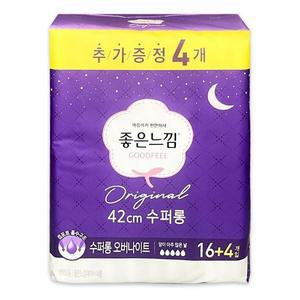 [기타]좋은느낌 TJMUPZXG 오리지널 에어핏 수퍼롱 오버나이트 20매