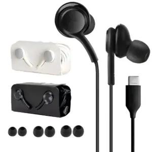 c타입유선이어폰 삼성 갤럭시 제트플립 호환 오픈형 AKG CTYPE 유선 줄 이어폰 블랙 화이트