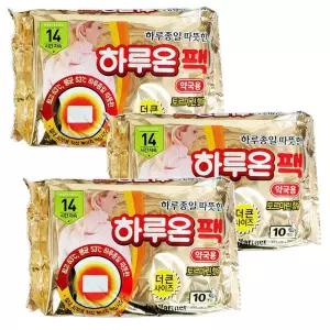 하루온팩 30매 10매 x 3팩/붙이는 핫팩 접착식 부착형 김병장 부치는 붙히는 속옷위에