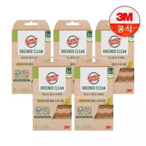 3M 내츄럴 옥수수 망사수세미 2+1입 일반세척용) 5개세트
